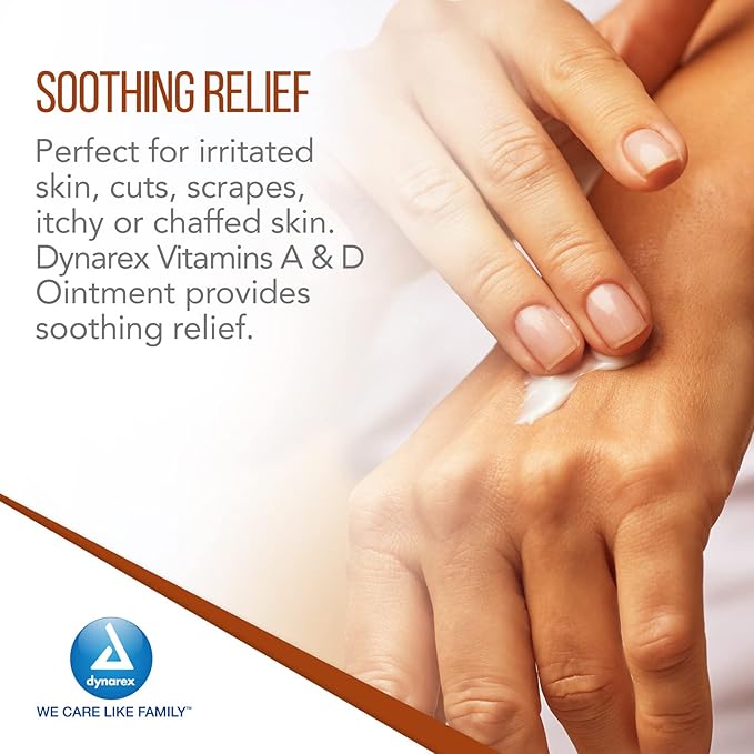 Dynarex Vitamins A & D Ointment, Ointment with Vitamin A and Vitamin D for Body Chaffing, Diaper Rash, Cuts, 6 Boxes of 144 5g Packs