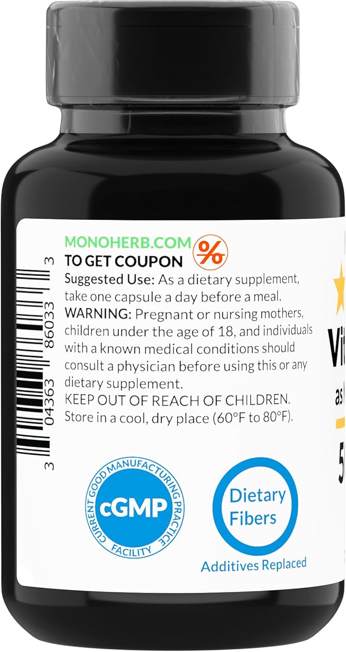 Vitamin B12 Methylcobalamin 5000 mcg - 90 Vegetarian Capsules - B12 Methyl