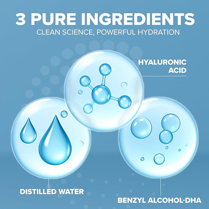 Hyaluronic Acid Serum for Skin 100% Pure Anti Aging Intense Hydration Moisture Non greasy Paraben free, Wrinkle Reducing and Brightening Serum (Pro Formula) 2oz