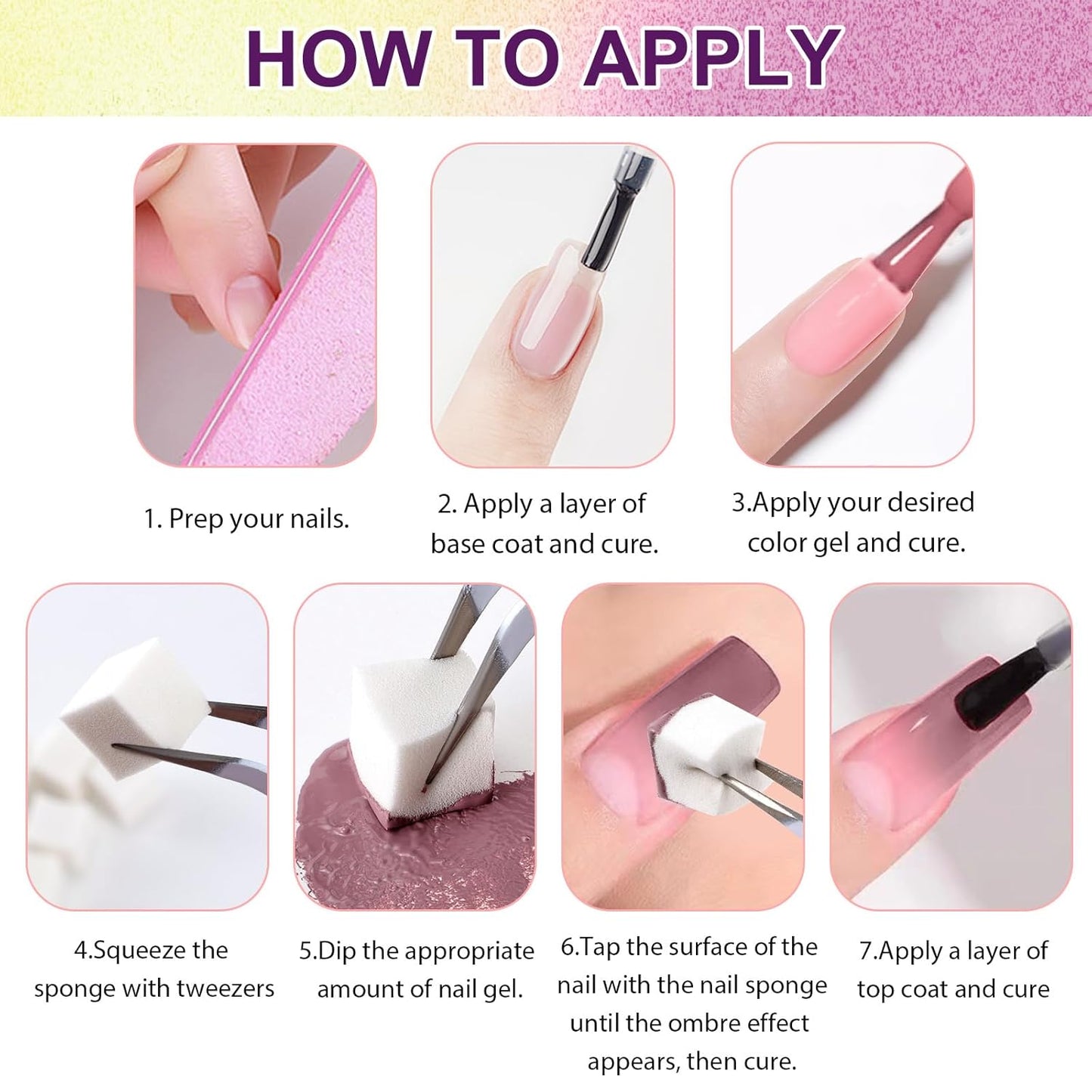 Gradient Painting Gel, 12 Bright Colors Ombre Gel Nail Polish for Pigment Pat Nails Aura Nails, French Manicure DIY Nail Art Long-lasting No-wipe Palette Chroma Carnival