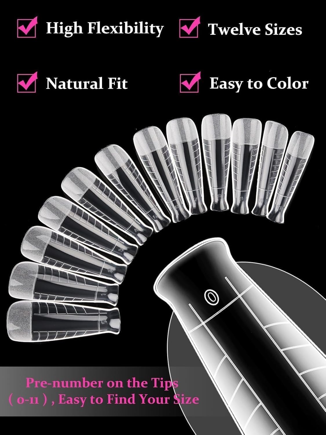 EBANKU Poly Gel Nail Forms, 120 PCS T-Shape Dual Nail Forms for Builder Gel Square Nail Extension Tips for Structure Nail Art Manicure Tools Salon at Home-12 Sizes