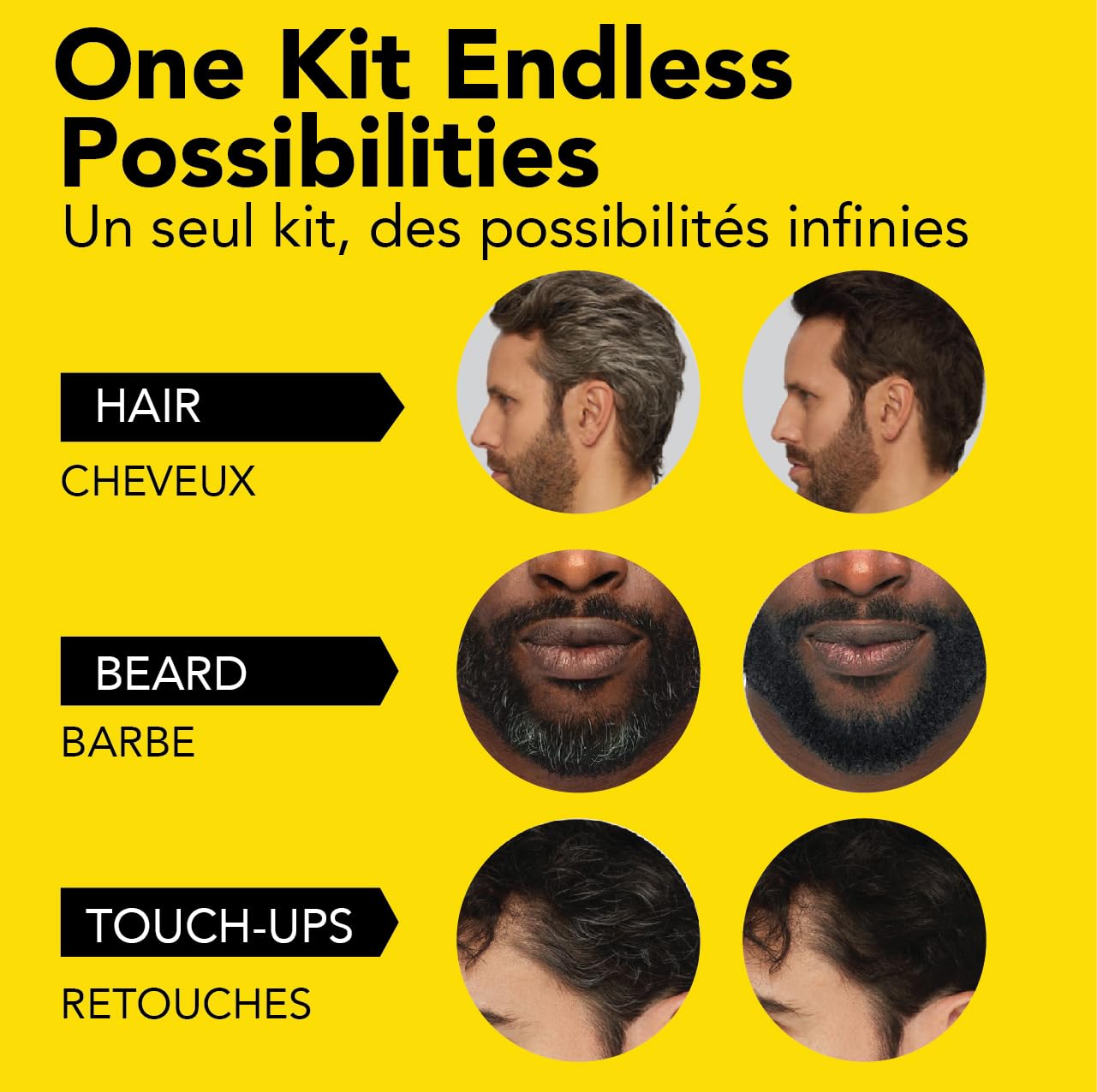 Cleverman Hair & Beard Dye Kit for Men, All-in-One Reusable Mens Hair Color, Natural Gray Coverage, Ammonia-Free Beard Mustache Dye for Men (Light Brown)