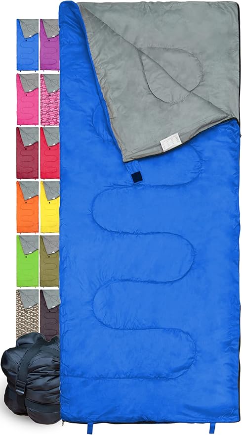 Sleeping Bag Indoor & Outdoor Use. Great for Kids, Boys, Girls, Teens & Adults. Ultralight and Compact Bags are Perfect for Hiking, Backpacking & Camping
