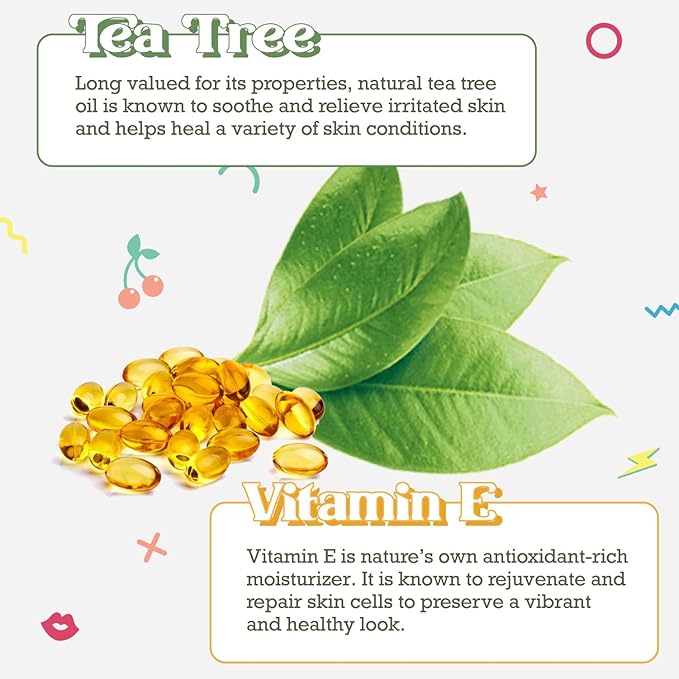 Purifect Cool Calm Clear Tea Tree Oil Redness Relief Face Serum – Removes Blemishes, Acne Scars and Soothes Dry, Itchy, Sensitive Skin – Made in USA with Vitamin E, Shea butter, Jojoba & for Face