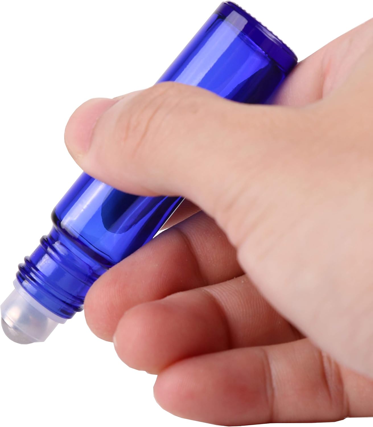 inice 4 Pack Essential Oil Roller Bottles 10ml Cobalt Blue Glass Bottles Stainless Steel Roll On Ball Applicator for Daily Care