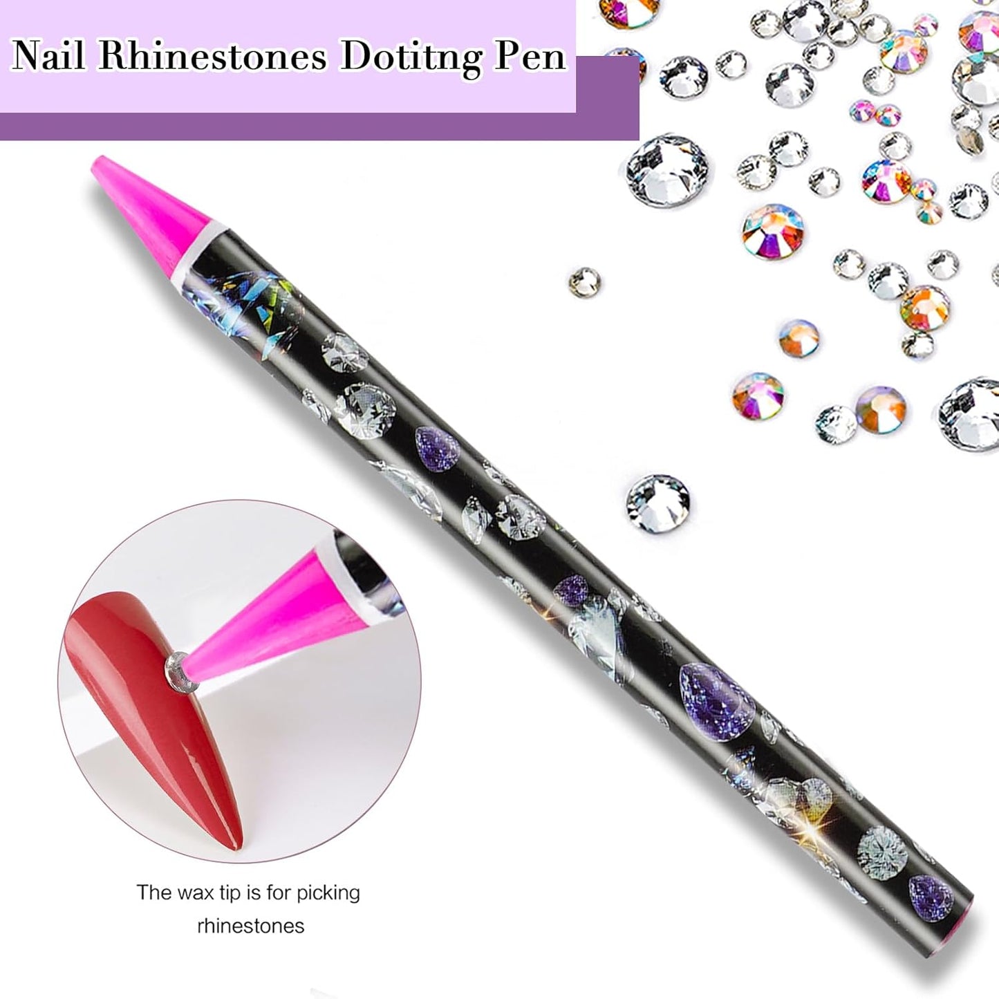 Canvalite Rhinestones 2784PCS in 6 Sizes Flat Back Gems, Crystal AB Art Gems with 5Pcs B7000 Glue, Pick Up Tweezers and Picker Dotting Pen for Nails, Makeup, Stocking Stuffers Gifts for Women