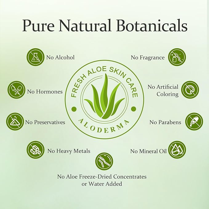 Aloderma Aloe Hydrating Facial Toner Made with 91% Organic Aloe Vera - Natural Pore Refining, Non-irritating, Alcohol-Free Moisturizing Toner for Face with Hyaluronic Acid for All Skin Types, 4.2oz