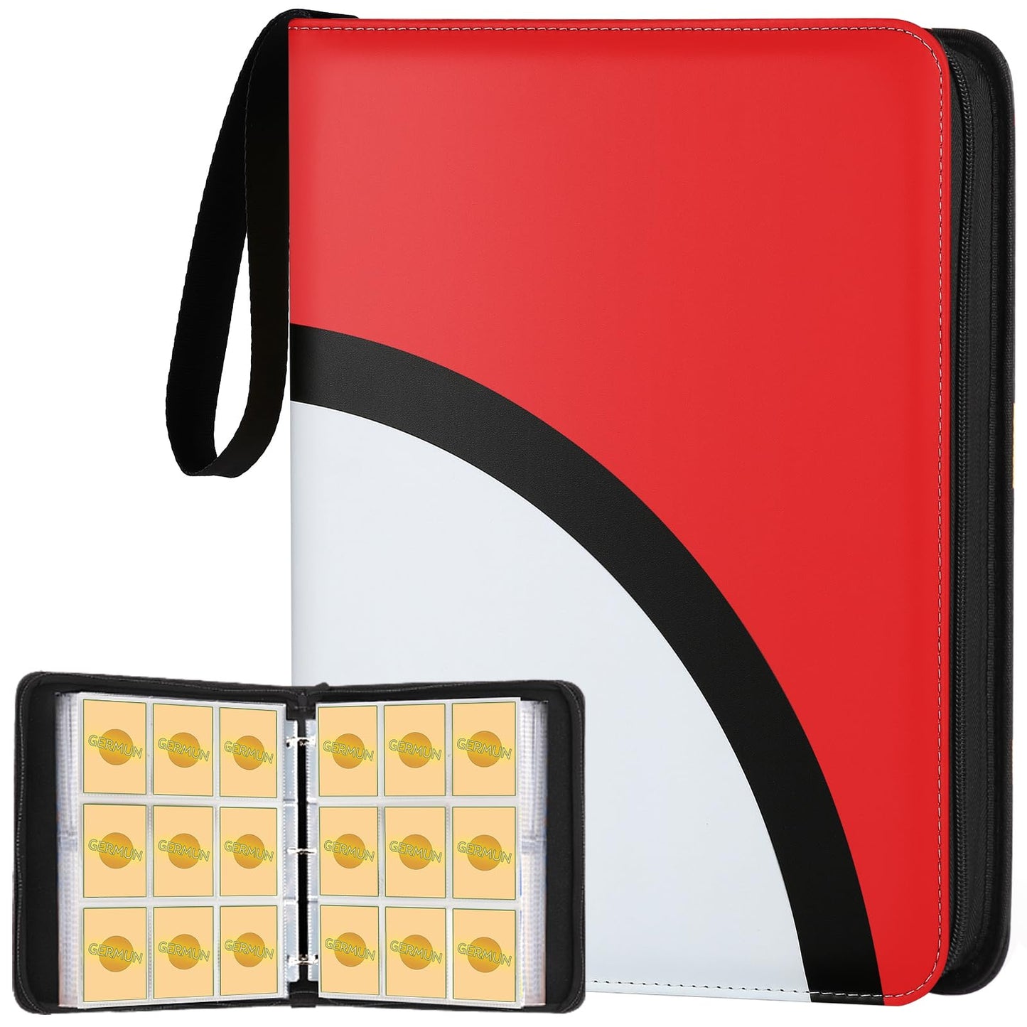 GERMUN Card Binder with Sleeves, 900 Pockets Trading Card Binder,9 Pocket Card Binder Holder Album Storage Organizer Case Compatible with Topps Baseball Card and other Trading Cards