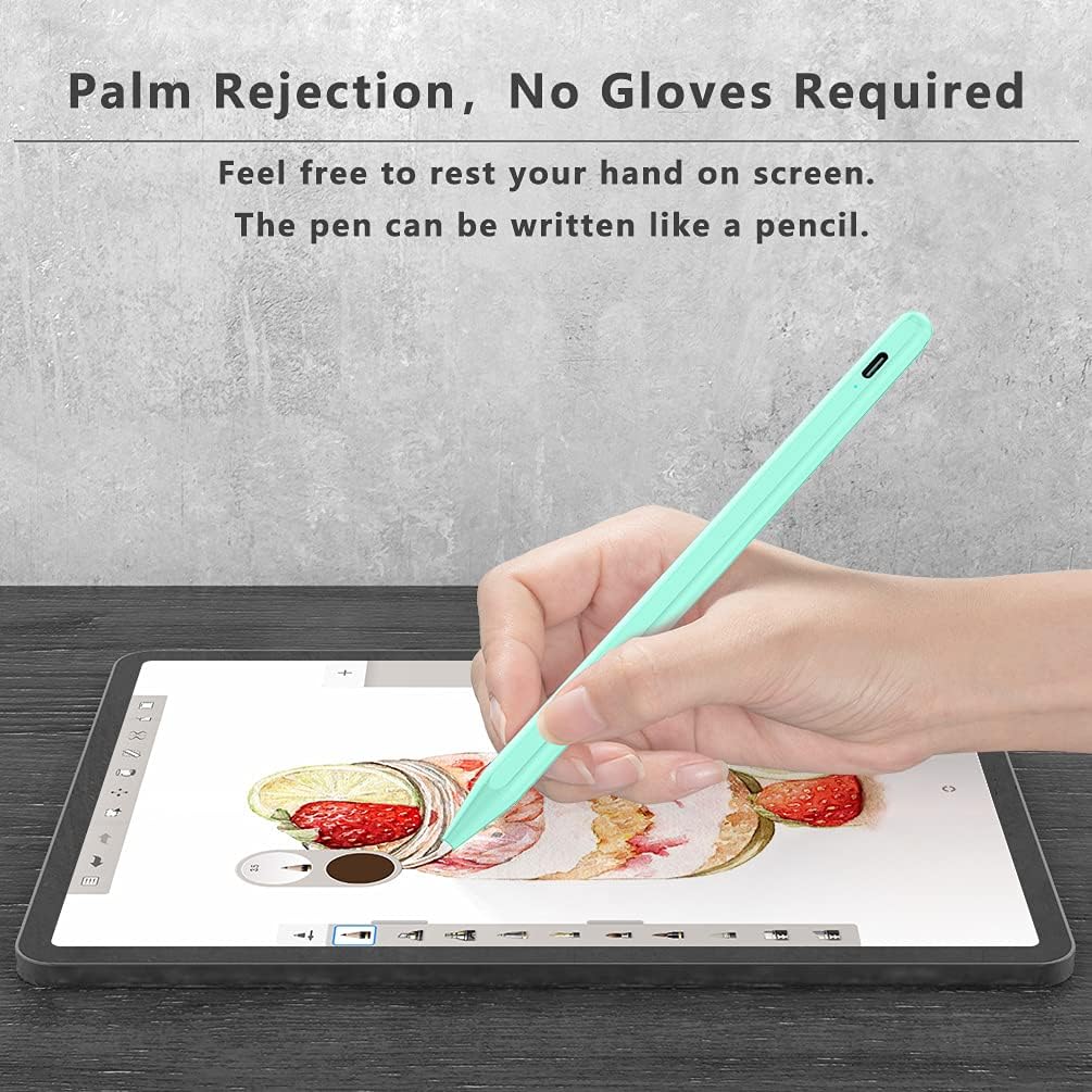 Stylus Pen for iPad (2018-2025) with Fast Charging & Palm Rejection, Pencil for Apple iPad 11th A16/10/9/8/7/6th, Pro 11“13”M4/12.9 inch, Air 11/13 inch M3 2025&M2 2024/5/4/3rd, Mini A17 Pro/6/5th