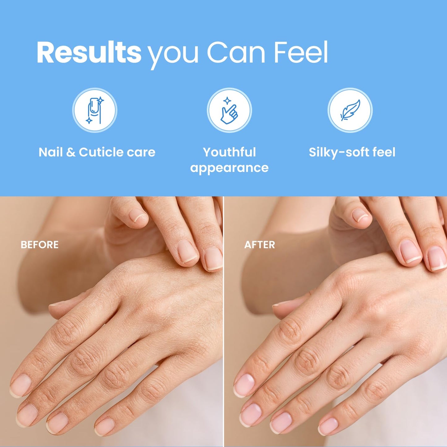 PLANTIFIQUE Hand Mask for Dry Hands – 4 Pairs Moisturizing Gloves with Shea Butter | Hyaluronic Acid & Macadamia | Korean Skincare | Vegan Spa Hand