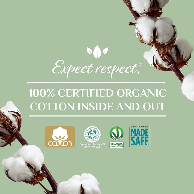 Organyc 100% Certified Organic Cotton Folded Panty Liner, Ultra Thin, Light Flow, 24 Count (Pack of 2)