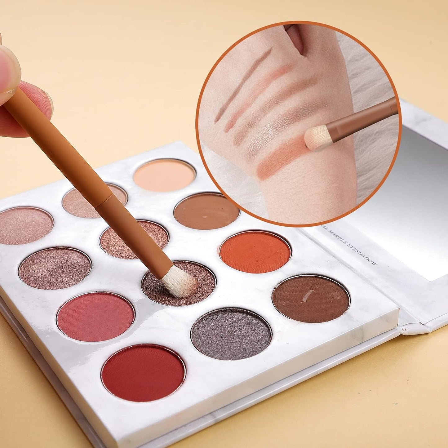 Makeup Brushes, EIGSHOW 5 Colors Essential Kabuki Makeup Brush Set with Ultra Soft Synthetic Fibers for Powder Blush Concealers Contouring Highlighting