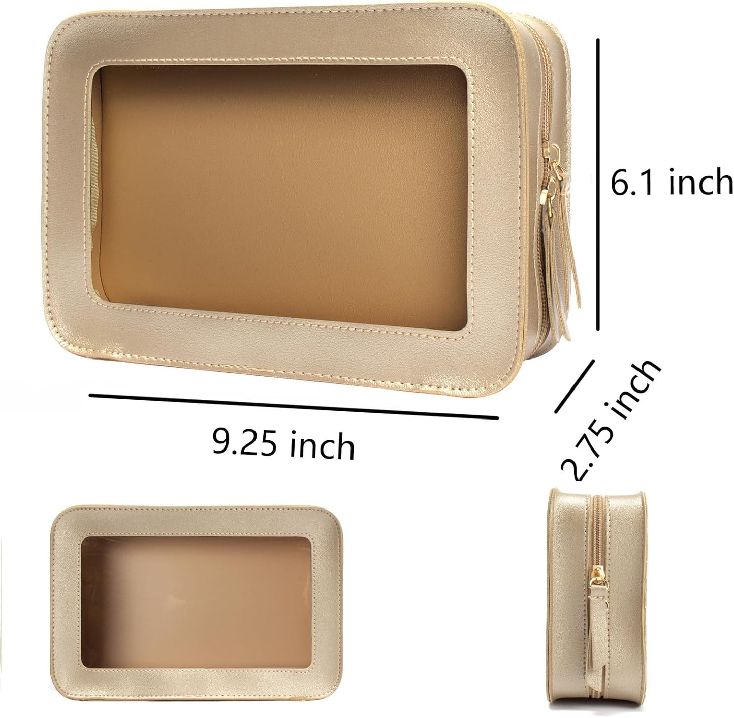 Clear Makeup Bag Small, TSA Approved Portable Toiletry Bag with Zipper Cosmetic Travel Bag Makeup Organizer Case Mini Makeup Pouch for Purse Car Organizer Bag for Women Men