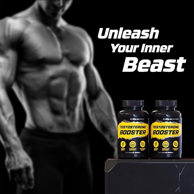 Testosterone Booster - Testosterone Supplement for Men - Male Enhancing Pills for Muscle Growth, Libido, Stamina, Strength - Tongkat Ali Muscle Builder Workout Supplement - Total T Test Boost - 2 PACK