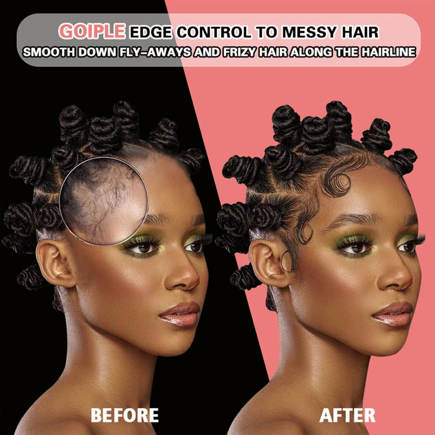 Edge Control Wax for Women Strong Hold Non-greasy Edge Control Smoother Edge Wax, Edge Wax Styling Gel Edge Control for Black Hair No Flaking, White Residue, Shine and Smooth 4oz (Sweet Peach)