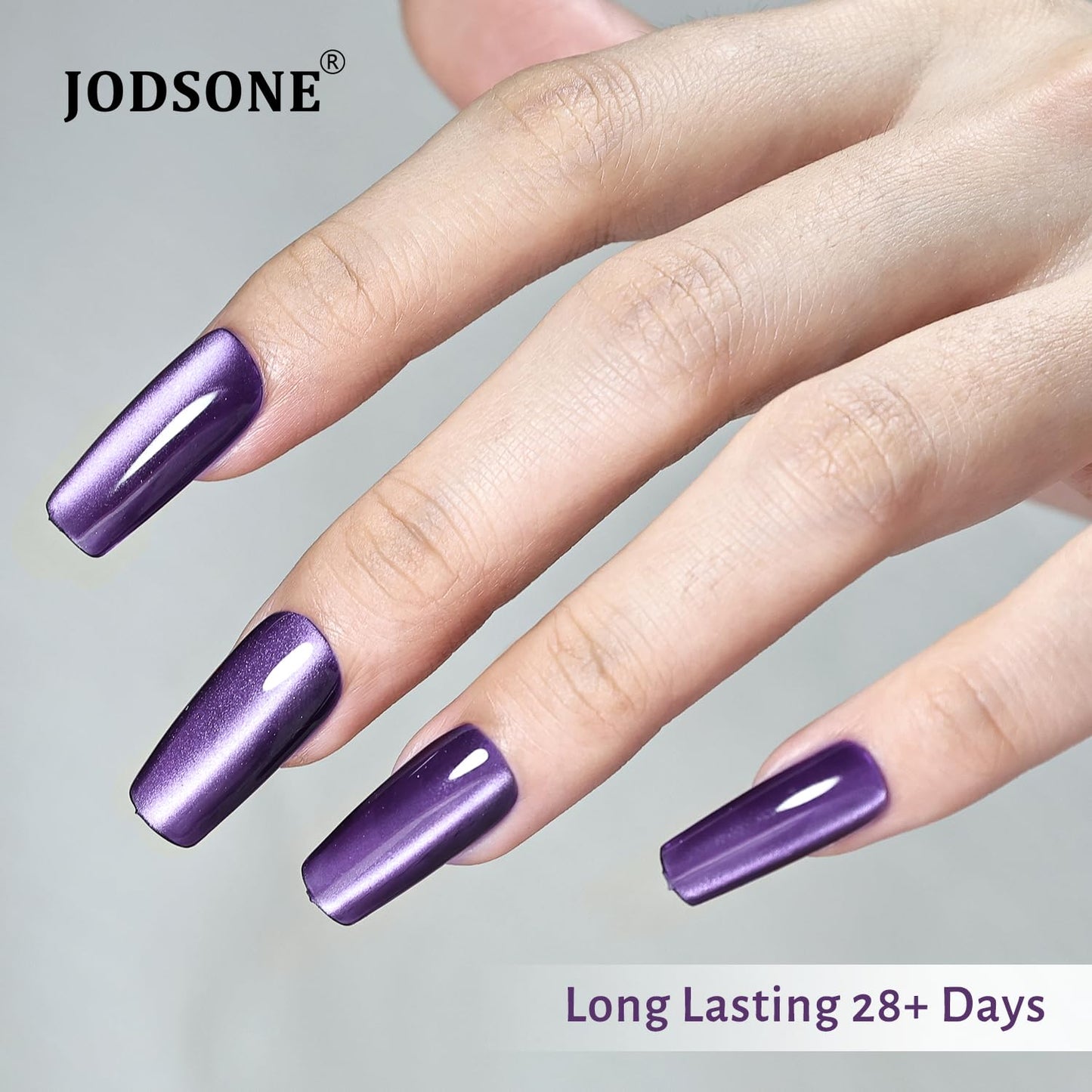JODSONE 16.5ml Cat Eye Gel Nail Polish Dark Gray Colors for Holographic Glitter Cat Eye Reflective Translucent Need U V Lamp