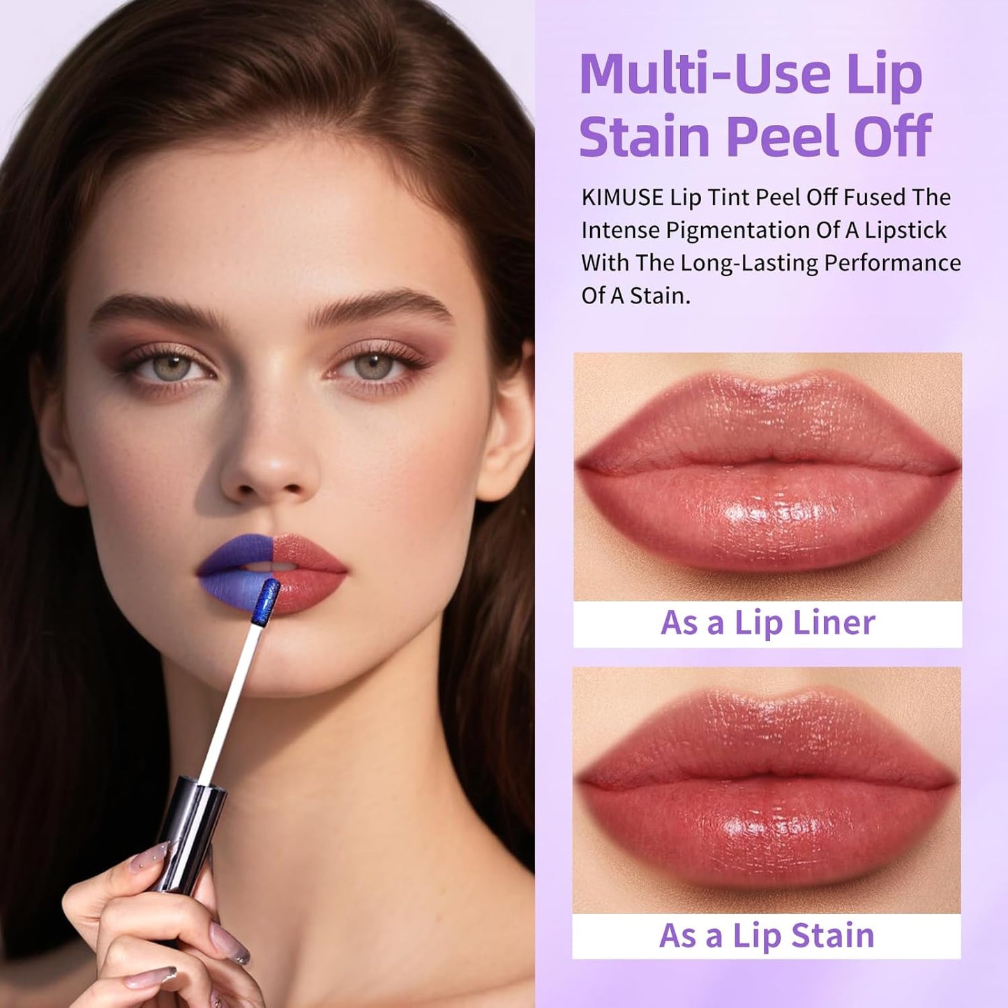 KIMUSE Lip Stain Masque: Peel Off Lip Stain Long Lasting Waterproof 12HR Transfer Proof & Hydrating Tint, Instant Lip Color With Natural Matte Effects, Vegan & Easy To Use