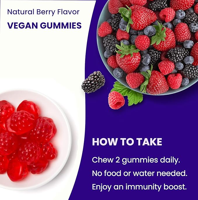 NutraChamps Elderberry Gummies, Sambucus Elderberry Gummies for Adults & Kids, Vitamin C, Propolis & Echinacea, Max Strength Immune Support Gummies, Natural Berry Flavor, 120 Gummies (Pack of 2)