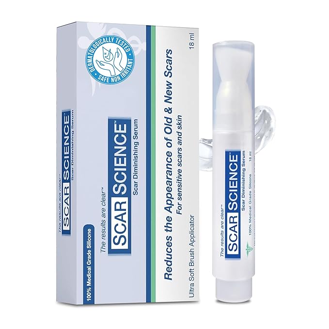 Brush On Medical Grade Silicone Scar Gel XL Wand for Body and Facial Scars, Hypoallergenic Silicone Scar Gel for Surgical Scars and Post-Cosmetic Procedures, 18 mL