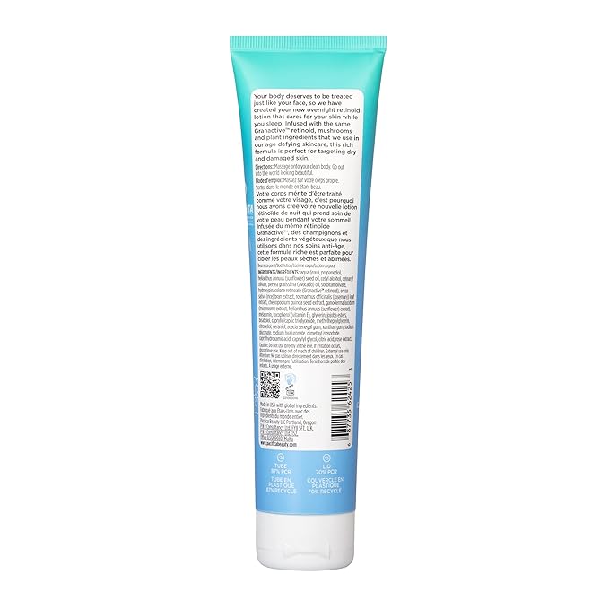 Pacifica Body Lotion Retinol Cream -Wake Up Beautiful Retinoid Renewing for Skin Elasticity Hydration & Plumpness - for Anti-Aging Fine Lines & Dry Skin Clean Vegan & Cruelty-Free Dermatologist Tested