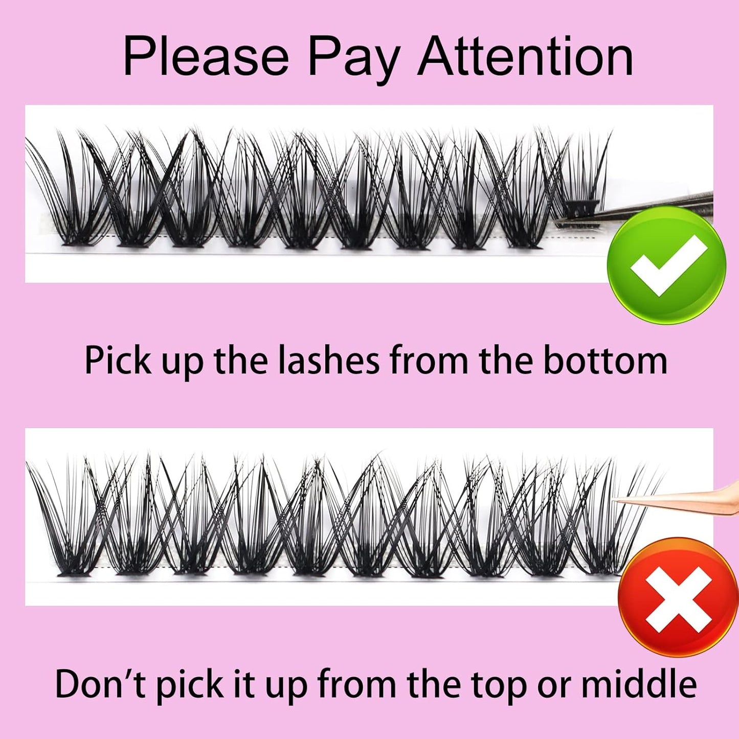 Lash Clusters LAUBESS Individual Lashes Waterproof Eyelash Clusters DIY Cluster Eyelash Extensions Soft Cluster Lashes Beginners (40D-D-16)