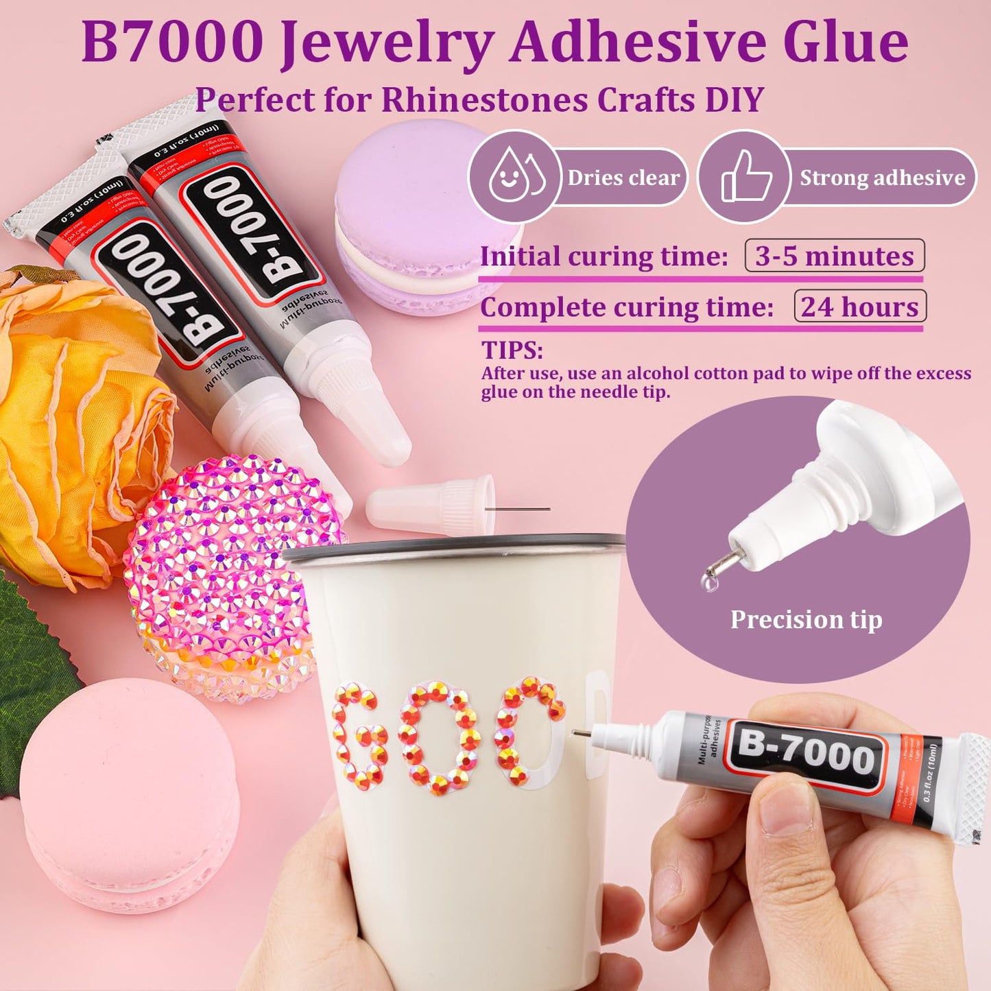 30000Pcs Red AB Rhinestones for Bedazzling with B7000 Jewelry Glue, Bedazzler Kit Flatback Gems, Resin Rhinestones for Crafting Crafts Clothing Shoes Fabric Nail Art Assorted Size 2/3/4/5/6mm
