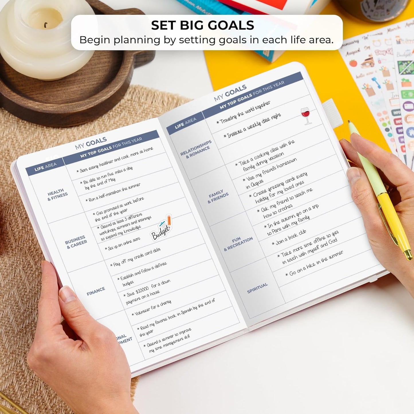 Clever Fox Planner 2nd Edition – Colorful Weekly & Monthly Goal Planner, Time Management & Productivity Organizer, Undated, A5 (White)