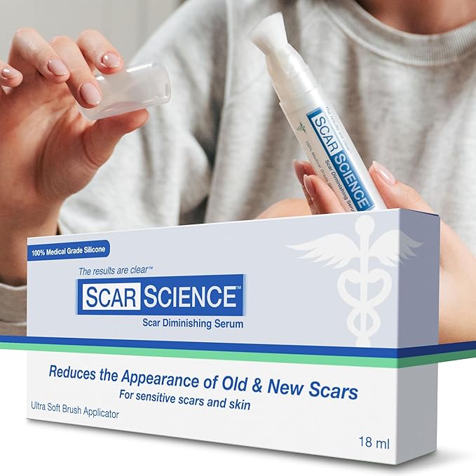 Brush On Medical Grade Silicone Scar Gel XL Wand for Body and Facial Scars, Hypoallergenic Silicone Scar Gel for Surgical Scars and Post-Cosmetic Procedures, 18 mL