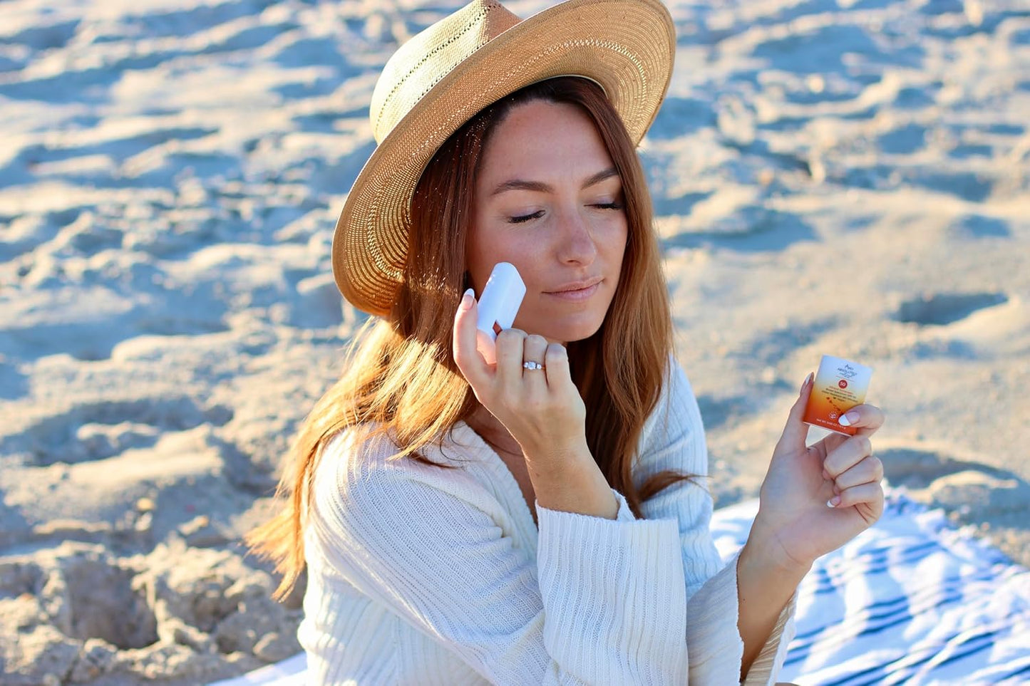 SPF 50 Mineral Sunscreen Stick with Rose Hips Oil, Cruelty Free and Reef Safe, Vegan Blend for Face and Body, Made in USA
