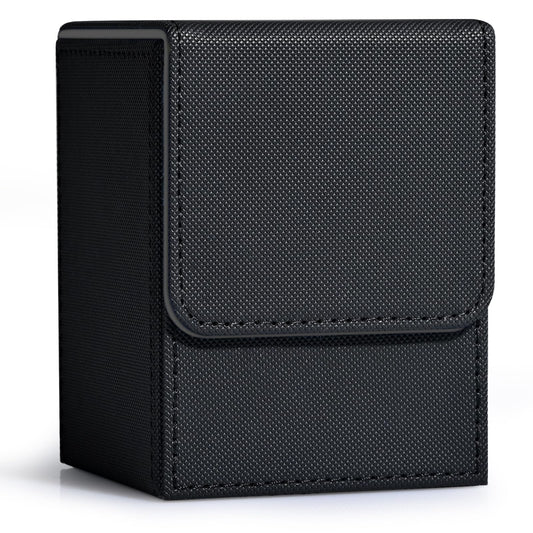 ZLCA Card Deck Box for Trading Cards, MTG YuGiOh Deck Case Holds 100+ Single Sleeved Cards, PU Leather Magnetic Card Storage Box Fits for TCG CCG Magic Game Cards (Black)