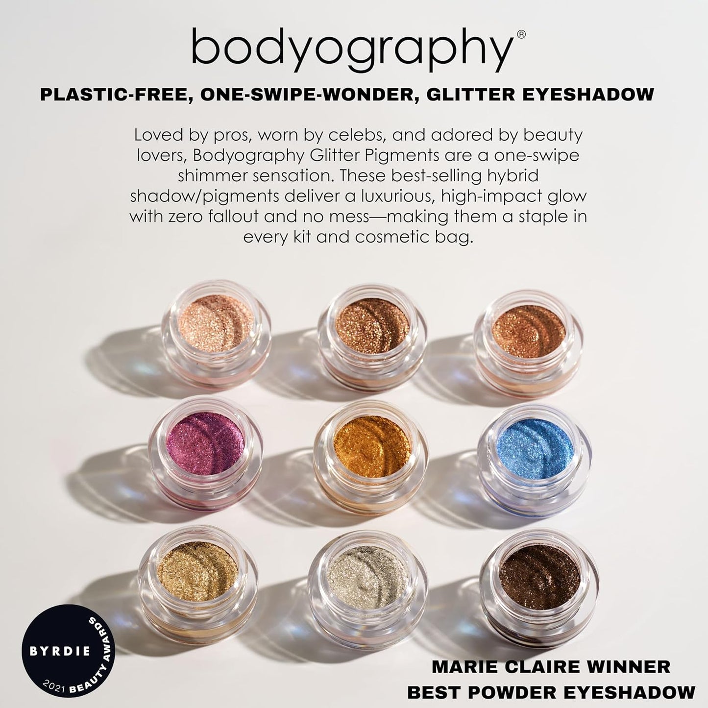 Bodyography Glitter Pigment - Bubbly Yellow Gold for Women - 0.105 oz Eye Shadow