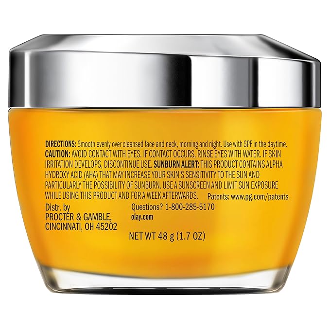 Olay Vitamin C Face Moisturizer, Brightening Cream for Women, Instant Hydration, Evens Tone, Dark Spot & Hyperpigmentation Reduction, Glowing Skin Care - Niaciniamide, Lactic Acid, 1.7 Oz