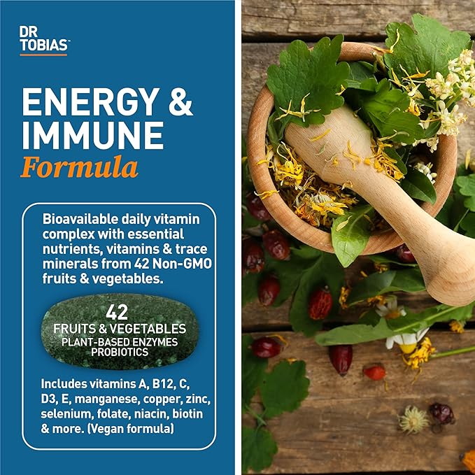 Dr. Tobias Adult Multivitamins and Ashwagandha Capsules, Support Overall Wellness & Balanced Energy & Resilience, Vegan, Non-GMO