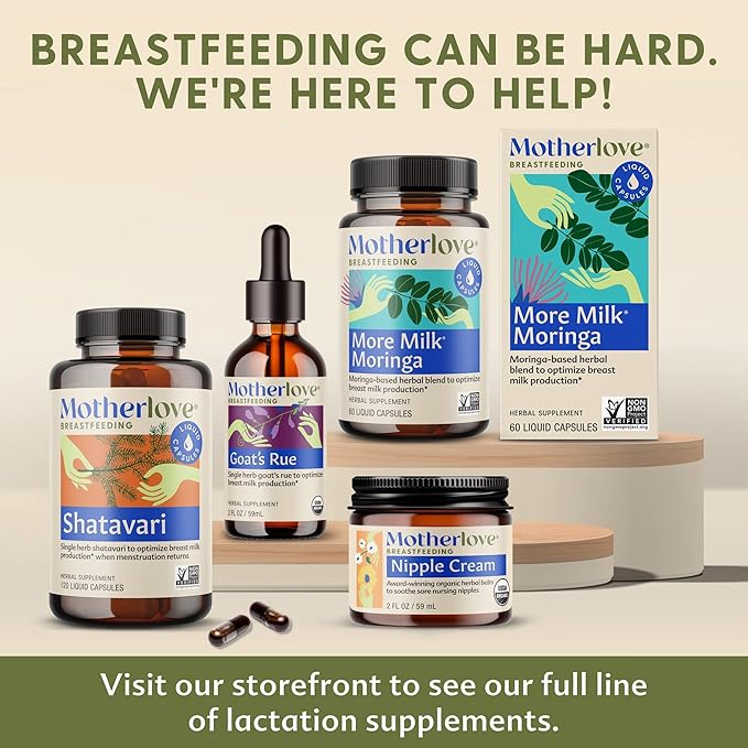 Motherlove More Milk Moringa (135 Liquid caps) Moringa-Based Lactation Supplement to Support Breast Milk Supply—Non-GMO, Organic Herbs, Vegan, Kosher