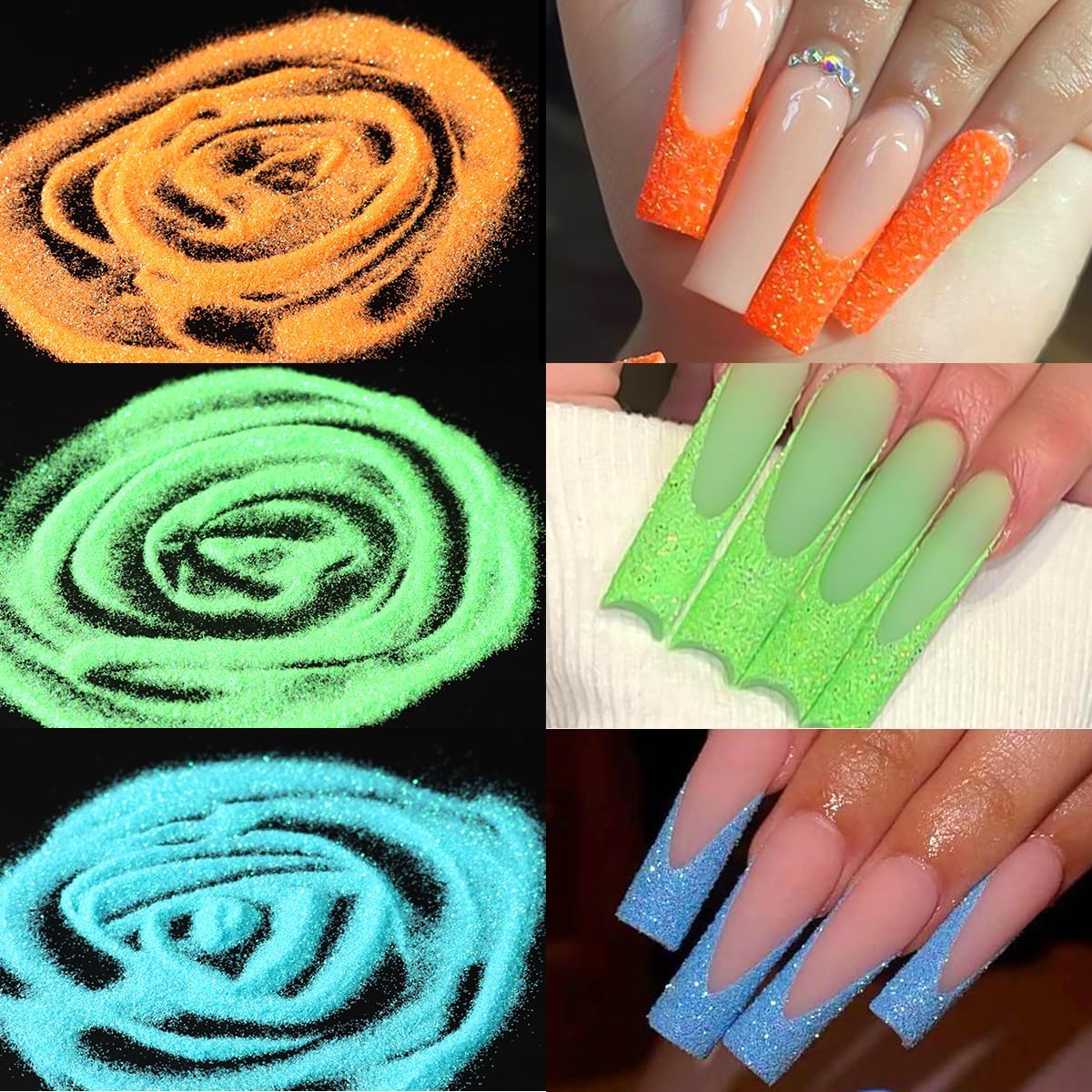10 Bottle Shimmer Sugar Glitter Powder for Nails,Colorful Candy Coat Effect Iridescent Nail Dipping Powder Pigment, Fluorescent Chrome Dust and Stainless Steel Cuticle Pusher for DIY Manicure Decor