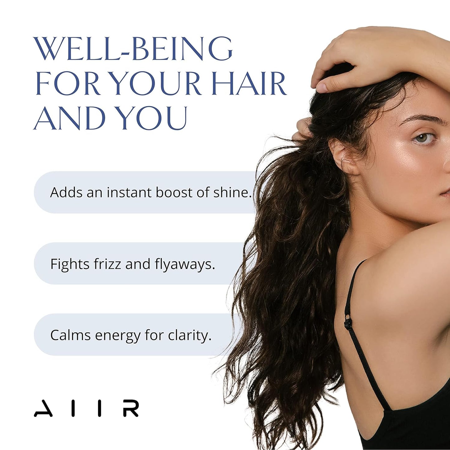 AIIR Shine Spray -Smoothing Spray for Glossy Sleek Hair, Humidity and Frizz Shield Spray, Gloss Spray, Lightweight Spray Coats and Protects Hair, Enhance Shine & Color with Reflect, 6 oz