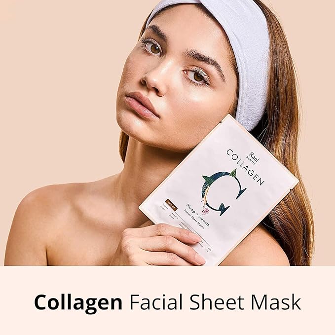 Rael Face Mask Skin Care, Bamboo Facial Mask Sheet Set - Variety Pack, Korean Skincare, All Skin Types, Gift Set (5 Hydration, 5 Vitamin C, 5 Collagen, 5 Tea Tree, 20 Sheets)