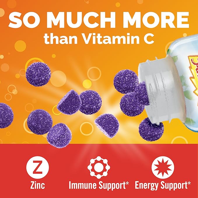Emergen-C Elderberry Gummies, Elderberry Immune Support Natural Flavors with High Potency Vitamin C, 36 Count