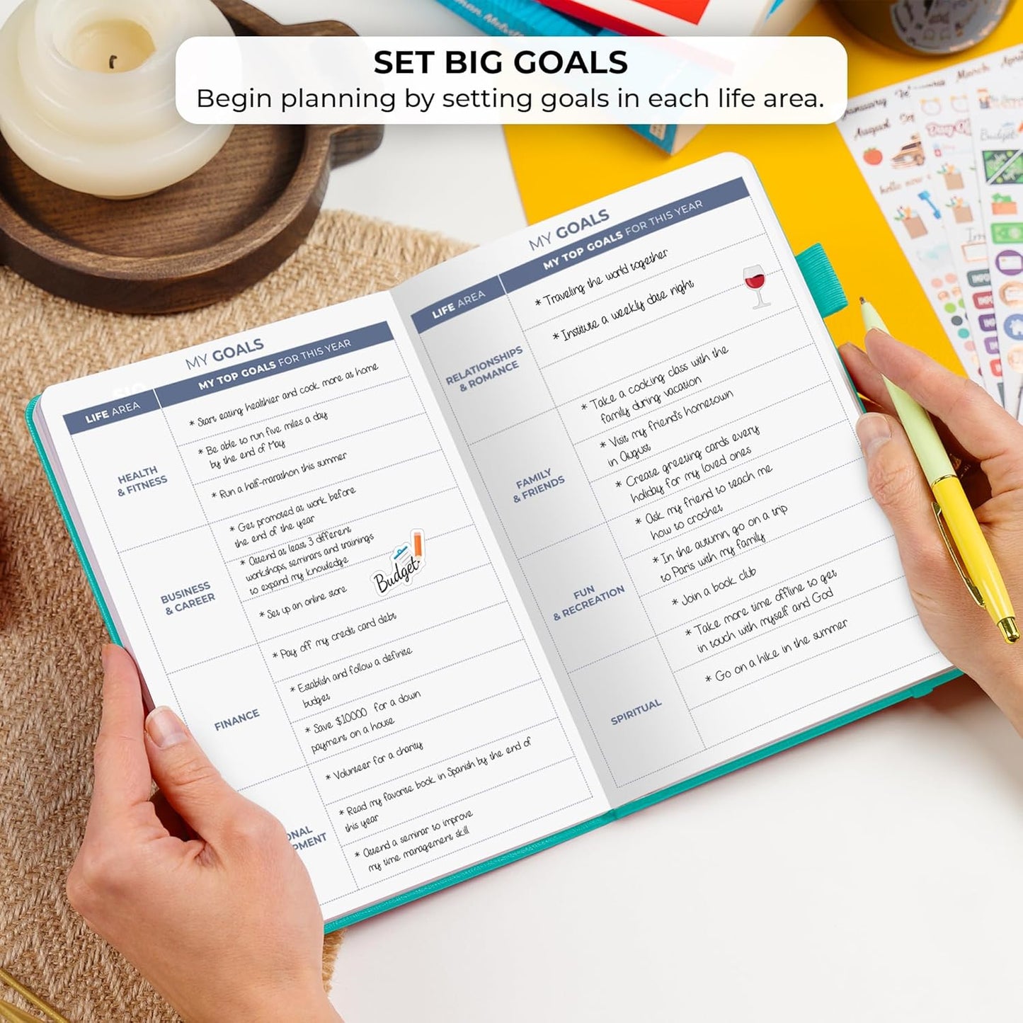 Clever Fox Planner 2nd Edition – Colorful Weekly & Monthly Goal Planner, Time Management & Productivity Organizer, Undated, A5 (Aquamarine)