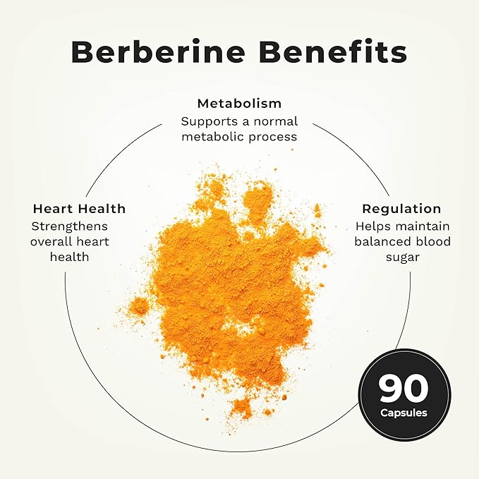LifeSeasons Berberine - Support for Digestion, Heart & Immune Health - Balances Sugar and Lipid Levels in Blood - 1000 mg per Serving - 90 Capsules