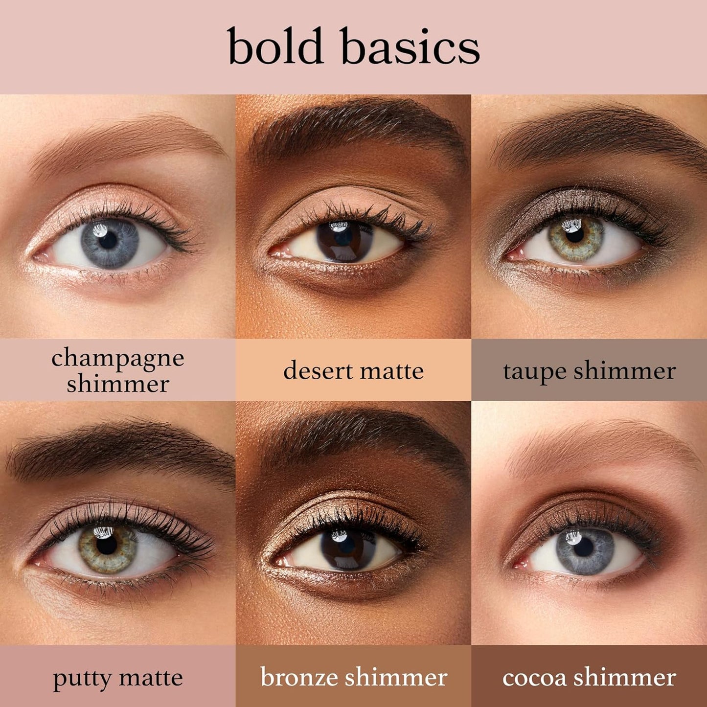 Julep Eyeshadow 101 Neutral Palette Creme-to-Powder 6 Piece Matte & Shimmer Eyeshadow Set