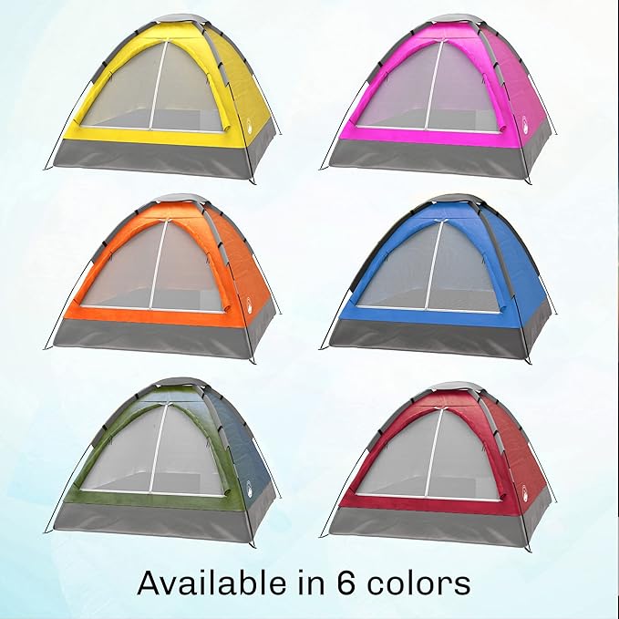 2 Person Camping Tent with Rain Fly and Carrying Bag