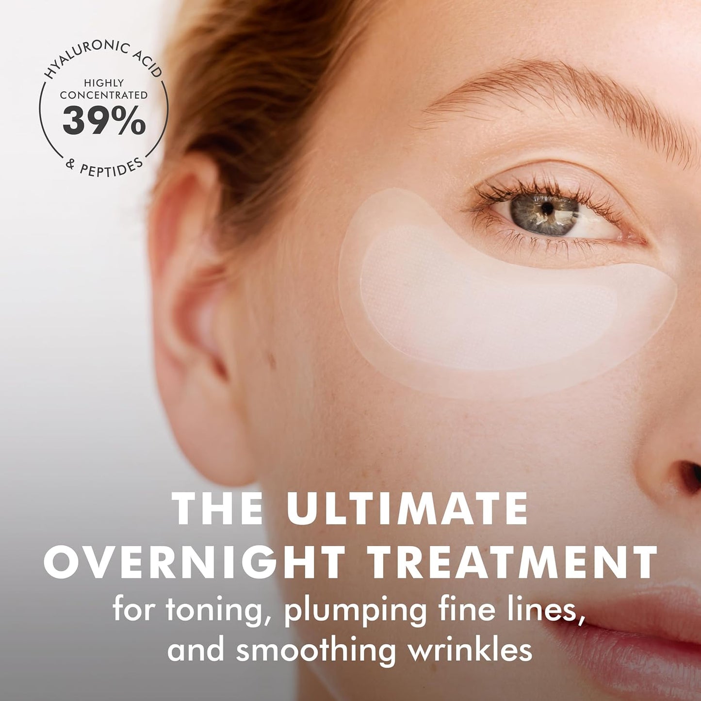 skyn ICELAND Dissolving Microneedle Under Eye Patches with 39% Hyaluronic Acid and Peptides, No Slip Overnight Eye Mask for Fine Lines, Wrinkles and Firming, Vegan, All Skin Types, 1 Pair