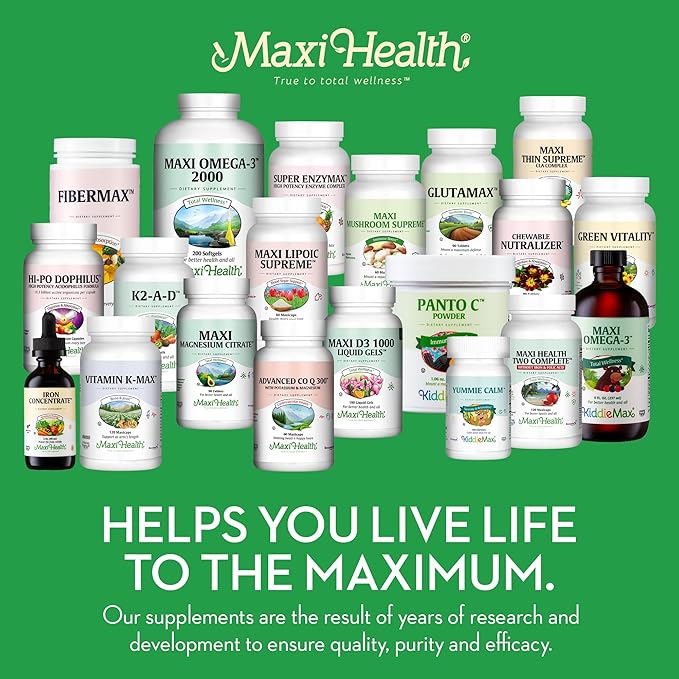 Maxi Health Liposomal Vitamin C 500mg Capsules with Digestive Blend, Highly Absorbable High Dose VitaminC, Non GMO Kosher Vegetarian Doctor-Formulated Immune Support Supplement (90 Count)