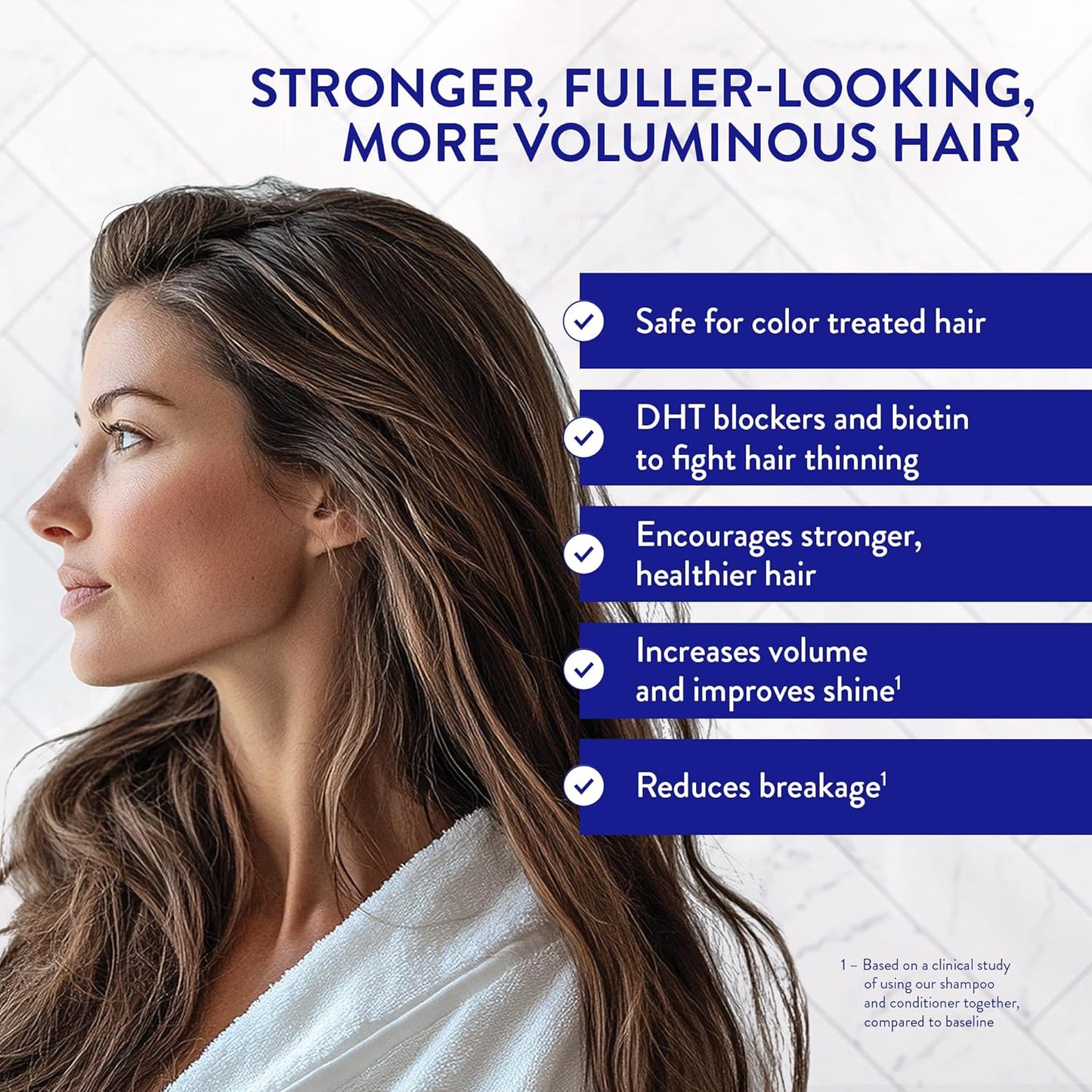 Routine Wellness Anti-Thinning Shampoo and Conditioner Set for Thinning Hair - Biotin DHT Blocker Women & Men - Color Safe Shampoo for Hair Loss & Healthier Hair - Lavender & Cedar (Pack of 2)