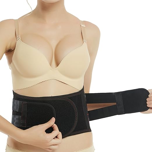 NeoTech Care Back Support Belt - Breathable & Adjustable Lower Back Brace - Double Pull Compression Straps (Black, Size XL)