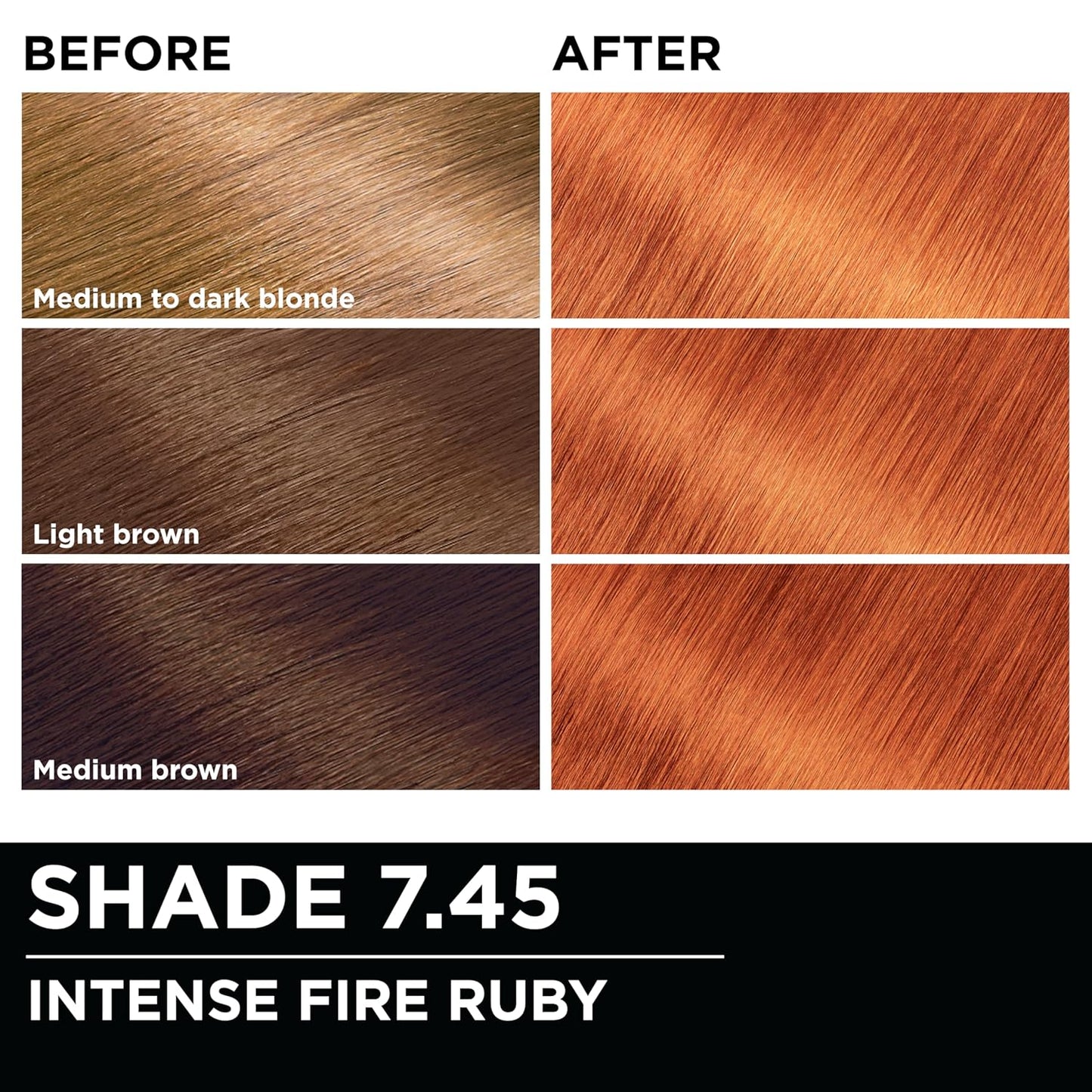 Garnier Hair Color Olia Ammonia-Free Brilliant Color Oil-Rich Permanent Hair Dye, 7.45 Dark Fire Ruby, 2 Count (Packaging May Vary)