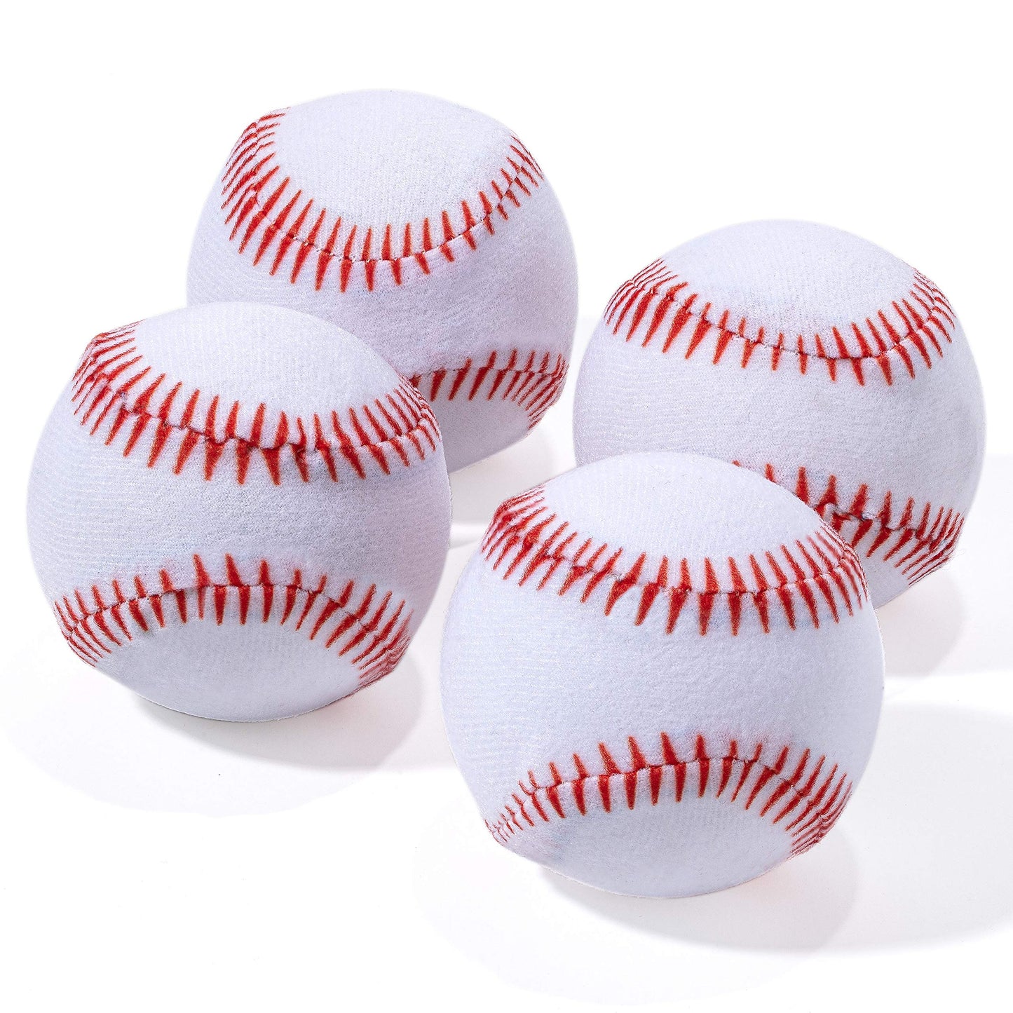 Franklin Sports Replacement Teeballs - Self-Stick Toy Baseballs for Kids + Toddlers - Soft Tballs for Grow with Me Batting Tee Set - (4) Tee Balls
