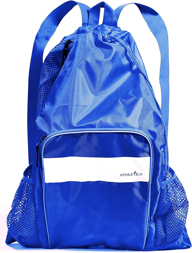 Athletico Mesh Swim Bag - Mesh Pool Bag With Wet & Dry Compartments for Swimming, the Beach, Camping and More