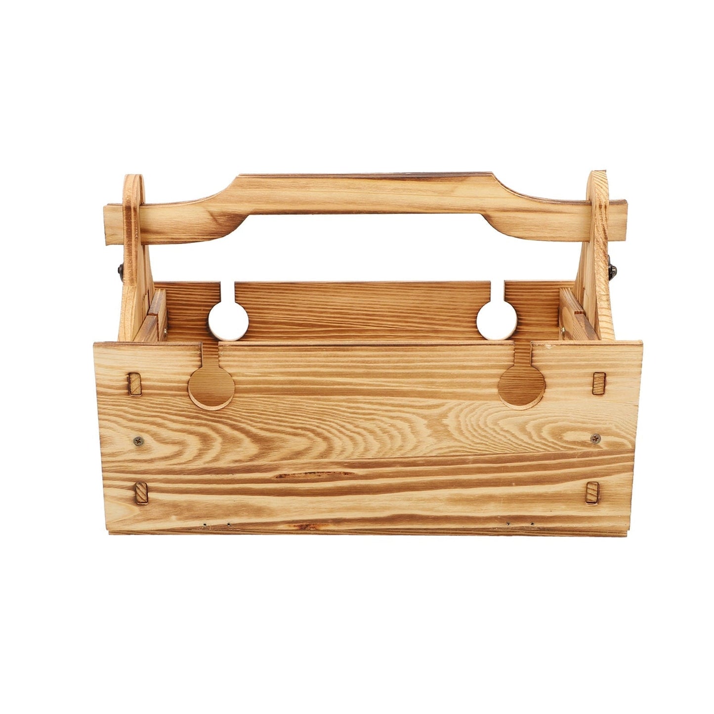 Raindrops 1Set Folding Picnic Basket Table Light Brown Rectangular for Outdoor Activities with Wood and Plastic